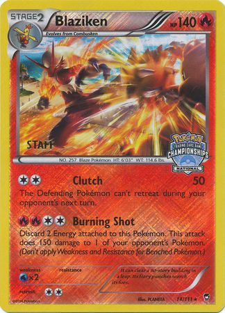 Blaziken (14/111) (Staff National Championship Promo) [XY: Furious Fists]