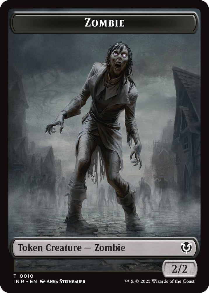 Zombie (0010) // Blood Double-Sided Token [Innistrad Remastered Tokens]