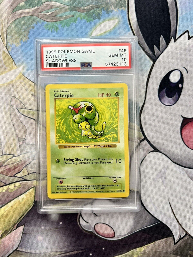 PSA Graded 10 Caterpie, 1999 Pokémon Card Game - Base Set, Shadowless