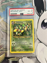 PSA Graded 8 Bellossom, 2000 Pokémon Card Game, Neo Genesis Holo Rare