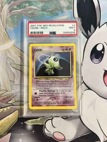 PSA Graded 9 Celebi, 2001 Pokémon Card Game, Neo Revelation Holo Rare