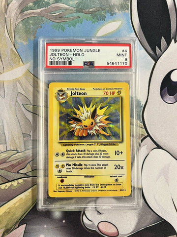 PSA Graded 9 Jolteon No Symbol, 1999 Pokémon Card Game, Jungle Holo Rare