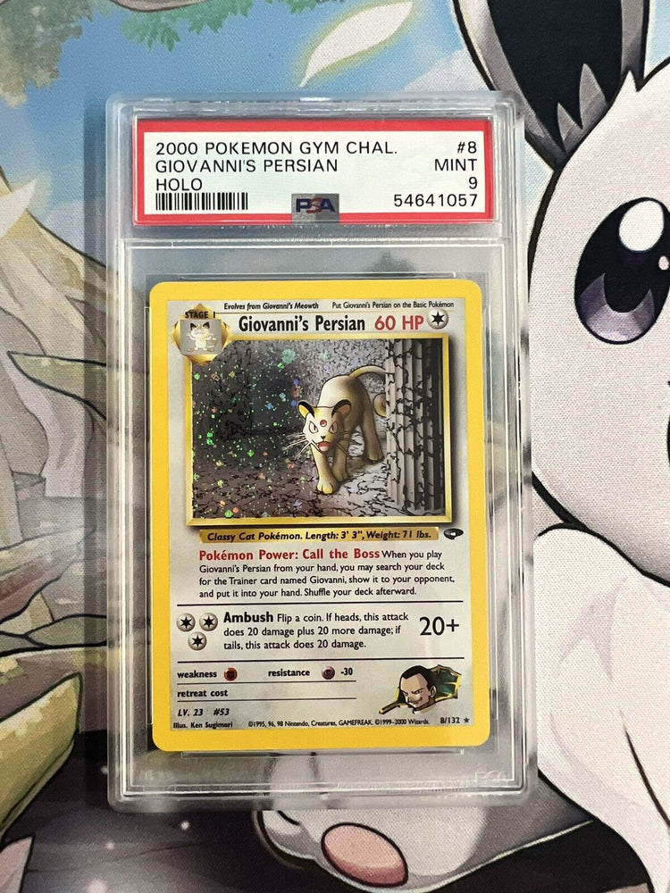 PSA Graded 9 Giovanni's Persian 2000 Pokémon Card Game, Gym Chal. Holo Rare