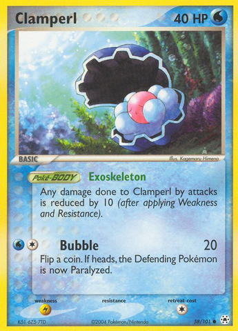 Clamperl (58/101) [EX: Hidden Legends]